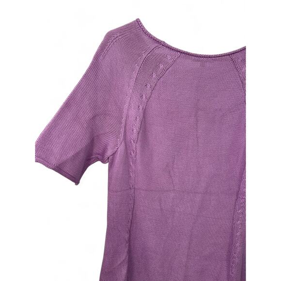 LAFAYETTE 148  | M | Knit Top Short Sleeve Sweater Pullover Lilac Womens Luxury - Picture 5 of 7